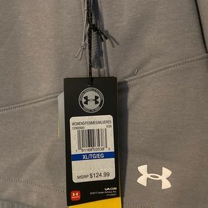 Grey hooded Under Armour jacket Has Jeep Chrysler Dodge Ram Mopar logo